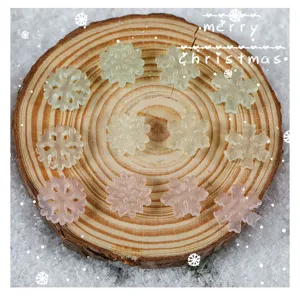 Ornamenti DIY in resina a fiocco di neve per micro paesaggio natalizio e decorazioni.