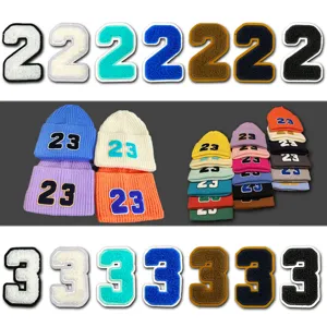 Nummer Chenille Borduurwerk Patch DIY Kleding Hoed Decoratieve Badstof Patch Applique Badge Strijken Op Reparatie Accessoires