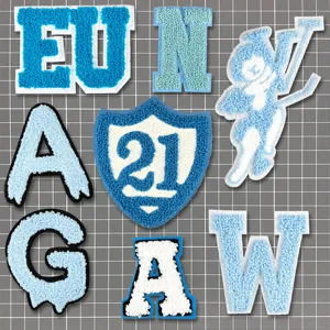 Frottee Stickerei Buchstaben Alphabet Patches DIY Kleidung Zubehör Applikation Abzeichen Aufbügeln Für Jacken Hüte