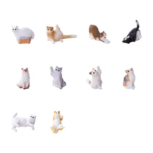 Set di figurine di gatti in resina, perfette per micro paesaggio, scrivania o decorazione auto.