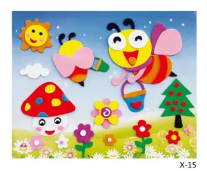 Detailoverzicht van EVA schuimstickers, DIY handgemaakte knutselstukken voor kinderspeelgoed.