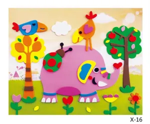 DIY EVA schuim sticker puzzel handwerk set voor kinderen educatief speelgoed olifant
