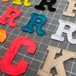 Colorful embroidered alphabet letter patches, perfect for DIY clothing, hats, and bags decoration.