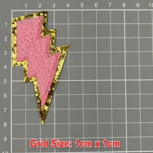 Glitzer Blitz Aufnäher, rosa gold Handtuch Stickerei Abzeichen für DIY Basteln Zubehör.