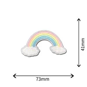 Rainbow cloud embroidery patch iron on badge appliques DIY clothing repair accessories