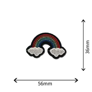 Rainbow cloud embroidered iron on patch clothing repair badge badge applique DIY decorative item