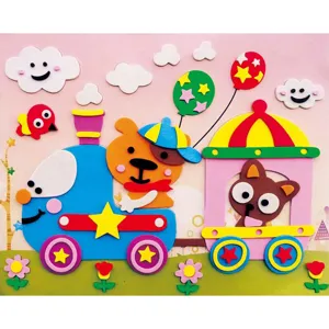 EVA schuim sticker DIY knutselset kinderen kleuterschool trein educatieve puzzel kleurrijk ontwerp
