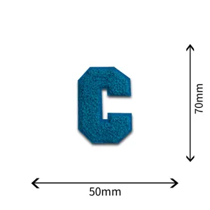 Blauer Chenille Buchstabe C Aufnäher DIY College Stil Frottee Stickerei Patch für Kleidung