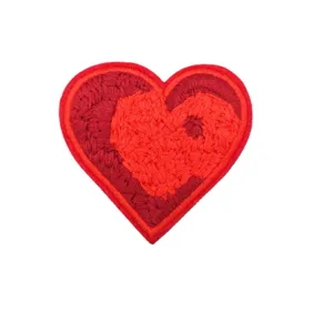 Red and black heart embroidery patch, cloth badge applique for clothing decoration DIY.
