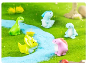 Mini simpatici dinosauro figurine set per muschio micro paesaggio DIY giardino e scrivania.