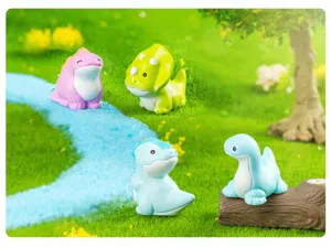 Set di figurine di dinosauri carini per micro paesaggio di muschio, decorazione fai-da-te.