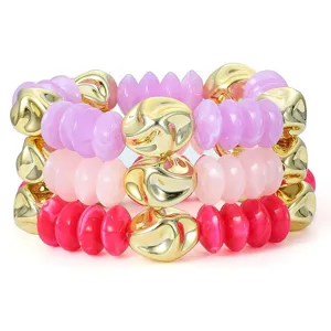 Pulsera de Cuentas de Resina Bohemia Multicapa Hebras de Vidrio para Mujeres Vacaciones Joyería de Moda Exótica Regal