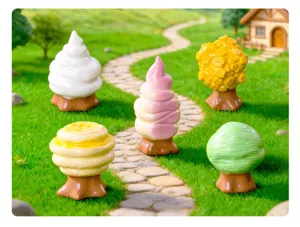 Miniature dessert tree ornament for DIY dollhouse, cute micro landscape desktop decor.