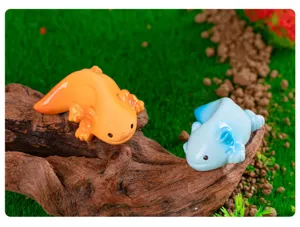 Set di figurine in miniatura di axolotl in resina, decorazioni da scrivania per micro paesaggi