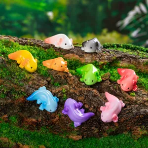 Grazioso Axolotl Salamandra Micropaesaggio Scrivania Ornamento Resina Cartone Animato Figura