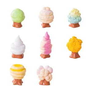 Miniature dessert tree resin ornaments for micro landscape dollhouse and desktop decor.