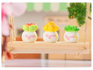 Miniature succulent potted plant ornament micro landscape DIY garden decor desktop car accessory