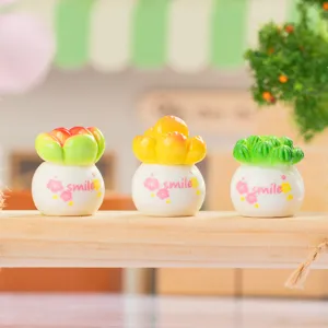 Mini resin succulent potted plant set micro landscape desktop decoration cute ornaments