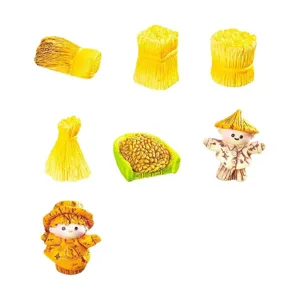 Cute miniature scarecrow wheat farm micro landscape gardening DIY decor accessories set