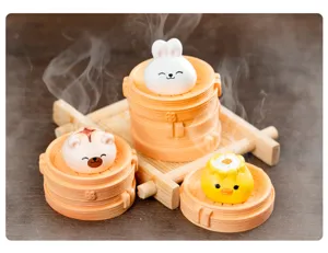 Miniature resin animal food toys set dollhouse decor cute breakfast ornament props