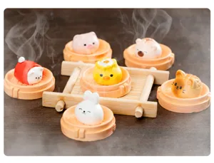 Miniature animal food dollhouse ornaments cute resin figures for micro landscape decor set