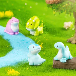 Set di statuette di dinosauri in resina per micro paesaggio muschio decorazione da giardino