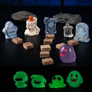 Halloween Micro Landscape Resin Ornaments Ghost Pumpkin Tombstone Miniature Figurine DIY Snow Globe Accessories Party Decor