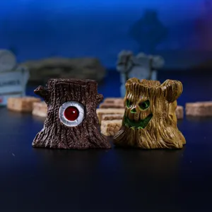 Halloween resin tree stump figurine micro landscape spooky miniature decoration set