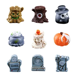 Halloween resin miniature figurines spooky micro landscape garden decor accessories set
