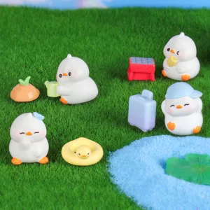 Cute Resin Little Duck Miniature Figurine Cartoon Animal Micro Landscape Garden Decor Desktop Ornament Gift