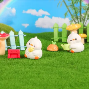 Cute duck miniature resin figurines for garden micro landscape succulent plant decoration DIY.