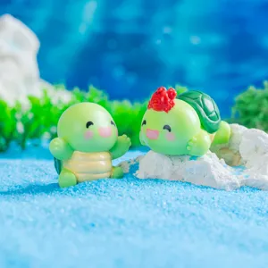 Niedliche Harz Cartoon kleine Schildkröte Miniatur Figur Tier Ornament für Auto Dekor.
