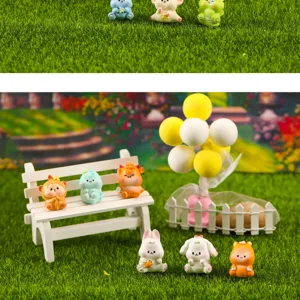 Cute Chinese zodiac resin figurines for moss micro landscape desktop decoration and crafts.