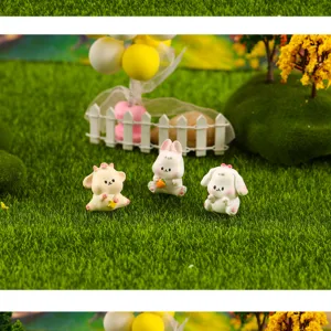Cute resin animal figurines for moss micro landscape desktop decor, miniature craft details.