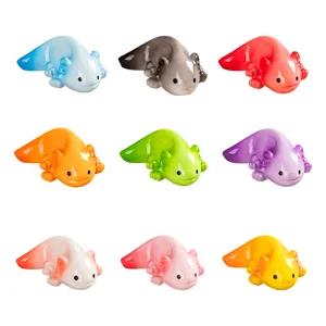 Simpatica statuetta axolotl cartone animato micro paesaggio drago sei corna ornamento