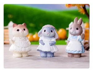 Miniature resin animal figurines pastoral style garden decor cute desktop ornament details