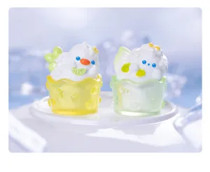 Mignonnes figurines miniatures en résine d'animaux de glace pour déco de bureau maison de poupée.