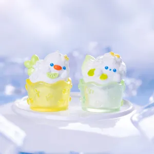 Miniatures en résine d'animaux smoothie d'été mignonnes pour décoration de bureau.