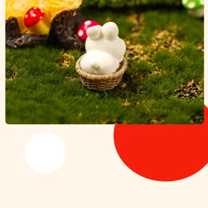 Cute resin rabbit miniature figurine for micro landscape gardening decor desk accessory
