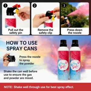 Geschlecht enthüllen Pulver Spray Flasche Bedienungsanleitung Detail mit einfachen Schritten.