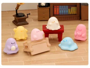 Miniatura simpatici colorati fantasma figurine diy scrivania micro paesaggio deco