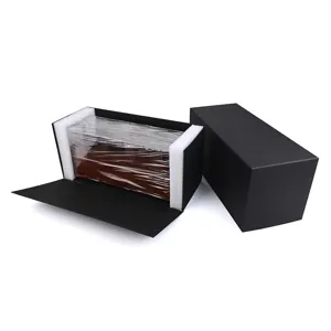 Walnut wood watch storage display box with black gift packaging, perfect for sunglasses and accessories.