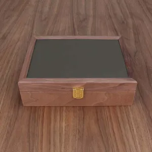 Wooden watch jewelry storage box with metal lock, elegant display box for rings and bracelets.