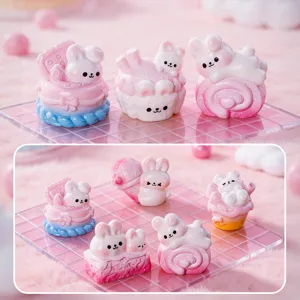 Simpatiche Miniature in Resina Coniglietto Dessert Animale Fai da Te Artigianato Micro Paesaggio Auto Scrivania Ornamenti Decorazione