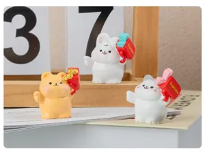 Figurines d'animaux miniatures mignonnes ornements en résine de bureau pour micro paysage jardin