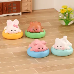 Cute animal sleeping figurines miniature resin desktop home decor ornaments