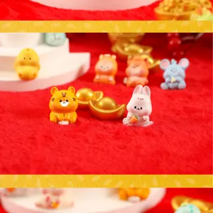 Miniature resin Chinese zodiac animal figurine detail view for moss micro landscape decoration