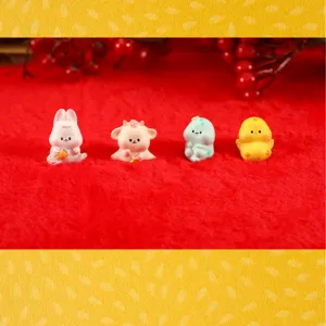 Mini cute resin animal figurines set for micro landscape DIY desktop decoration crafts