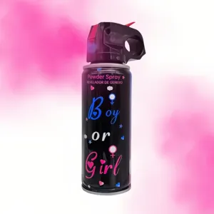 Gender reveal powder spray canister for baby shower party celebration and atmosphere decoration.