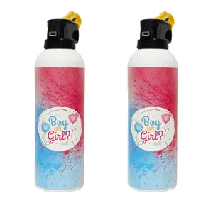 Set de flacon pulvérisateur de poudre de révélation de genre, aérosol de fête coloré.